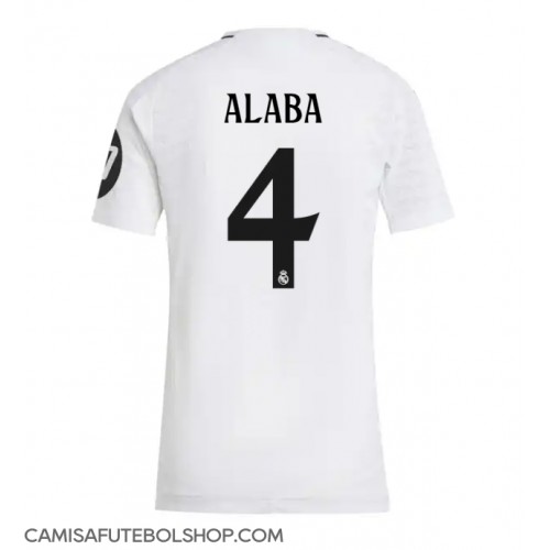 Camisa de time de futebol Real Madrid David Alaba #4 Replicas 1º Equipamento Feminina 2024-25 Manga Curta